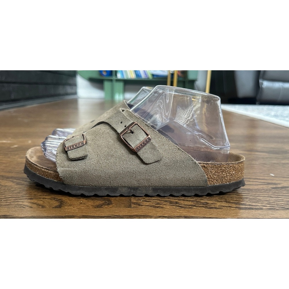 Birkenstock Zurich Women 38 Taupe Suede Slides Sandal Cork Footbed Comfort Boho